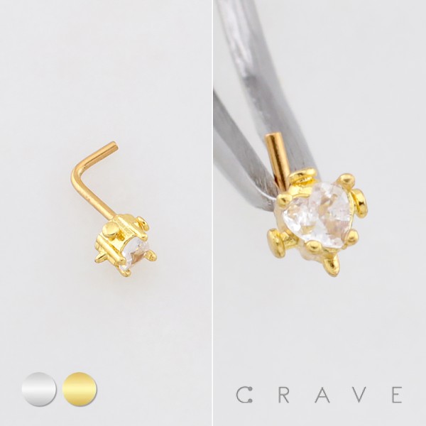 HEART CROSS STAKE 316L SURGICAL STEEL L-SHAPE NOSE RING HEART CROSS STAKE 316L SURGICAL STEEL L-SHAPE NOSE RING
